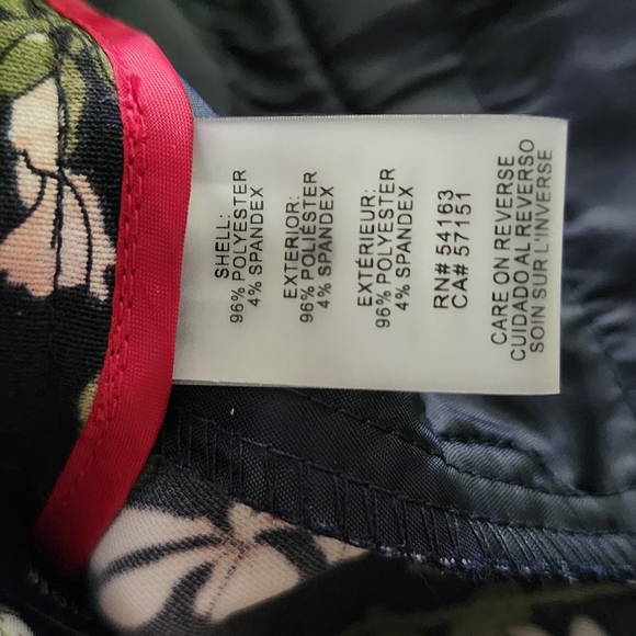 Tommy HILFIGER Sz 14 Floral Print Black Pants For Chic Summer - Picture 9 of 9